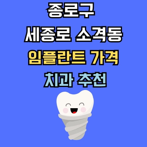 세종로 소격동 임플란트 가격 치과 추천