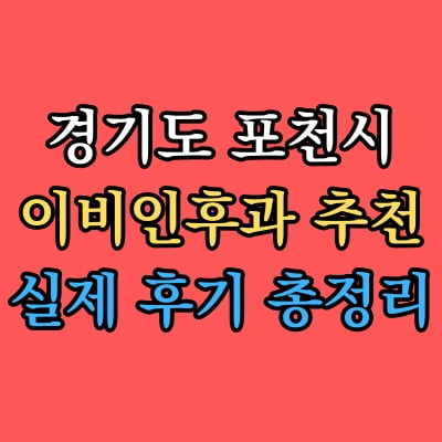 포천시 이비인후과 추천 후기 총정리