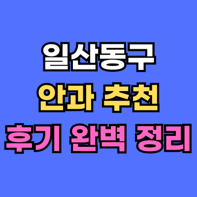 일산동구 안과 추천 후기 총정리