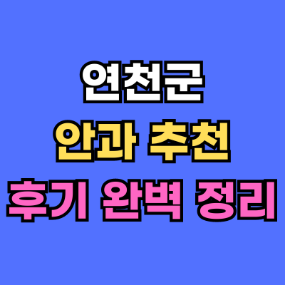 연천군 안과 추천 후기 총정리