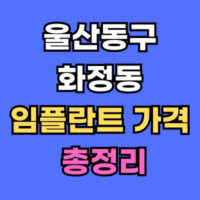 울산동구 화정동 임플란트 가격