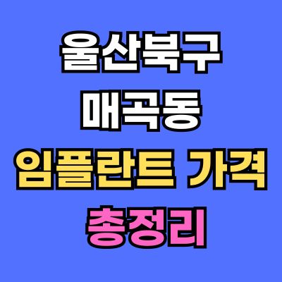 울산북구 매곡동 임플란트 가격