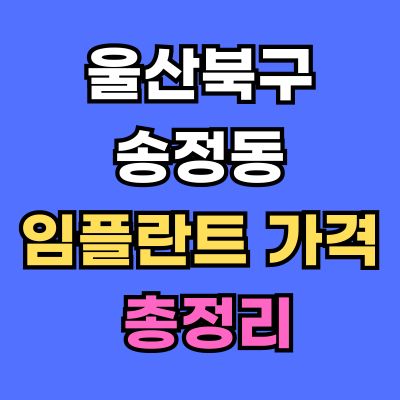 울산북구 송정동 임플란트 가격