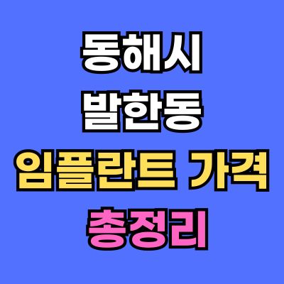 동해시 발한동 임플란트 가격
