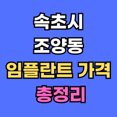 속초시 조양동 임플란트 가격
