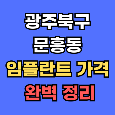 광주북구 문흥동 임플란트 가격