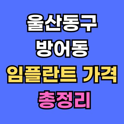 울산동구 방어동 임플란트 가격